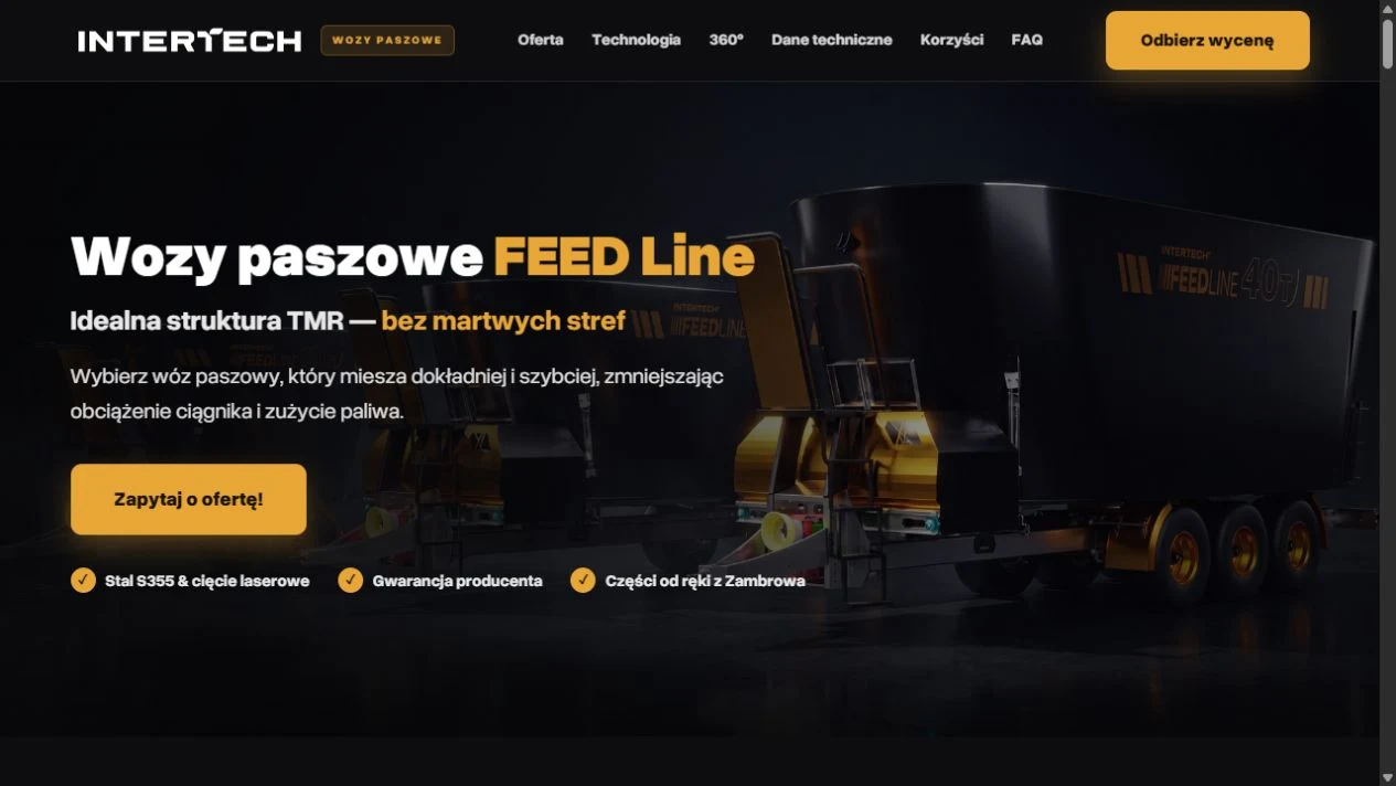 Projekt strony produktowej FEED Line